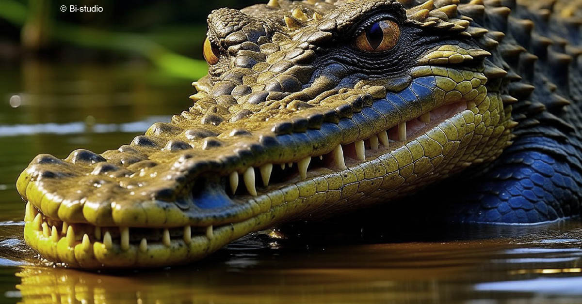 С бревном на крокодила