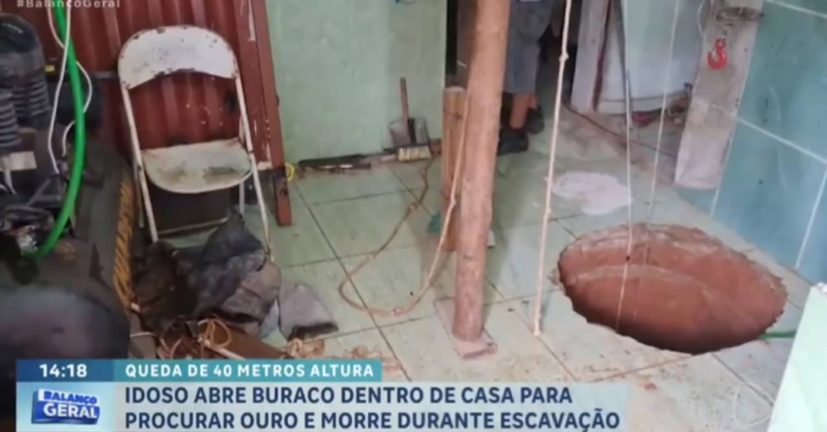 В Бразилии пенсионер умер от падения в 40-метровую яму, которую год рыл в своём доме